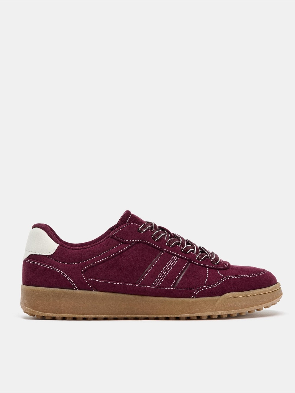 Zara Casual Burgundy Suede Sneakers